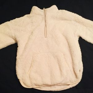 Cream white fluffy pull over